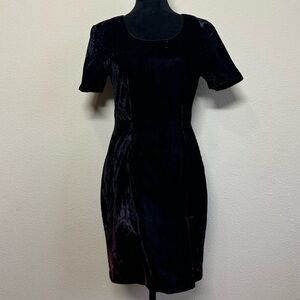 My Michelle dress women 7/8 vintage red/black velvet short sleeve mini red/black